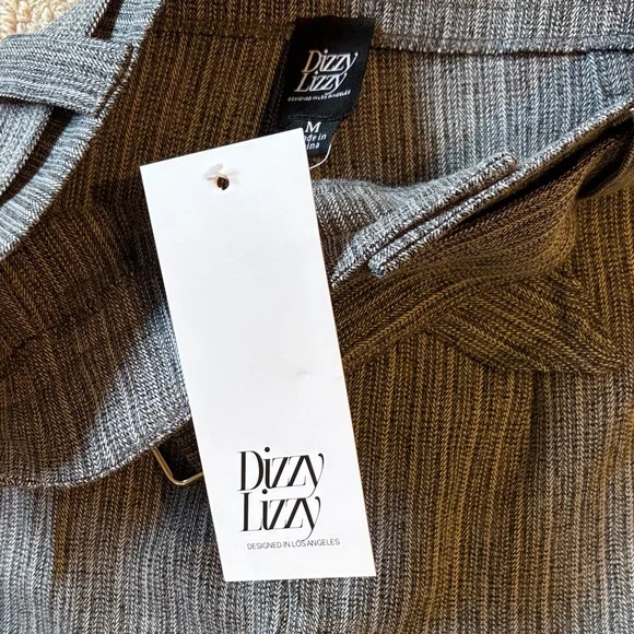 Anthropologie Gray Striped Women's Skort - Picture 2 of 6